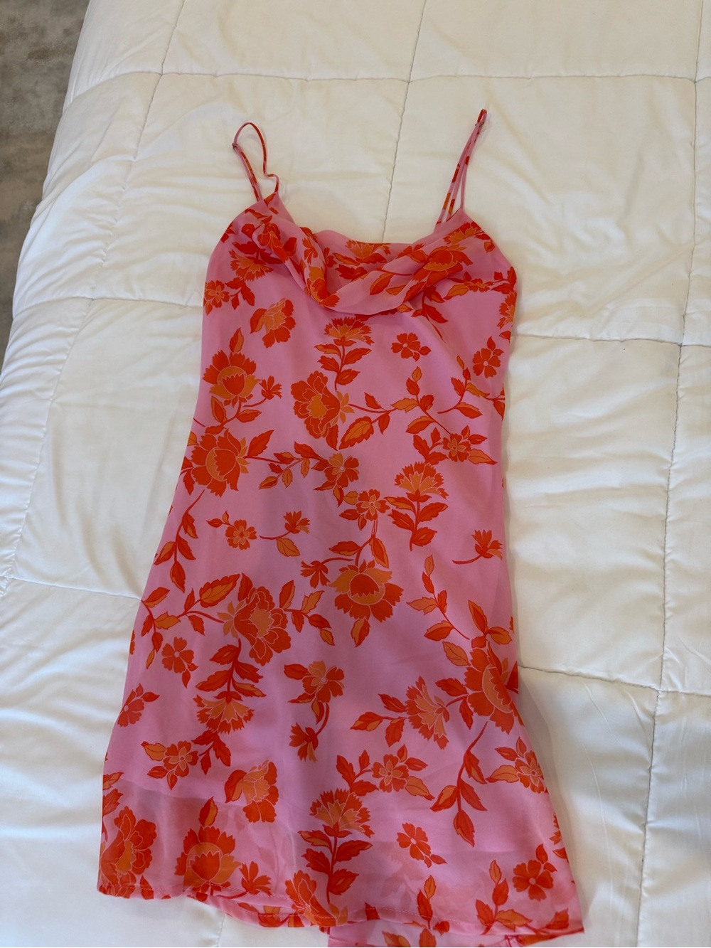 Altar'd State Pink/purple Slip Dress with Orange Floral Print